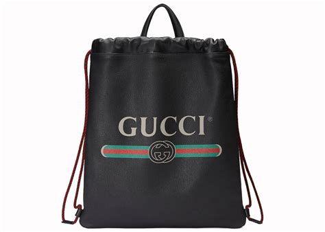 gucci drawstring backpack black|Gucci Drawstring Backpack Vintage Logo Black .